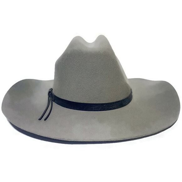 Express Riders Cowboy Hat Men's Size 6 7/8 Gray 100% Premium Wool Felt - Picture 12 of 14